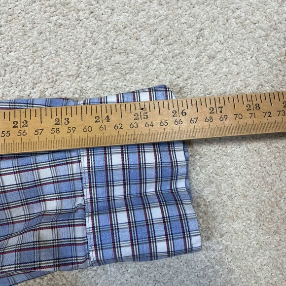 Cremieux Mens XXL Blue Plaid Long Sleeve Button Down Shirt Light Cotton Blend - Picture 6 of 8